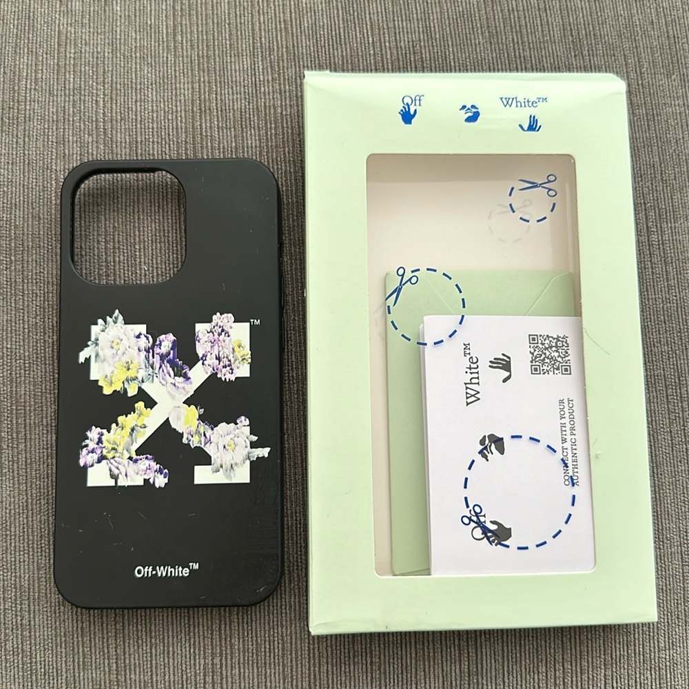 Used iPhone 13 pro Off White phone case. Flower Arrow design by Virgil Abloh